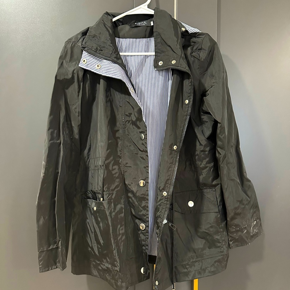 Black raincoat